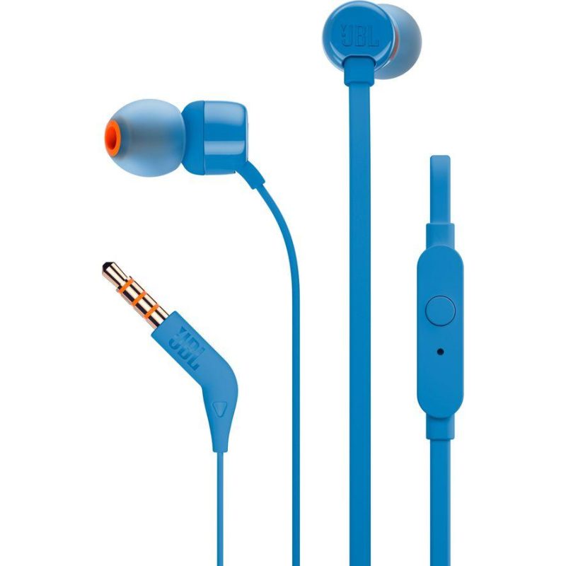 Слушалки JBL T110, In Ear, Син