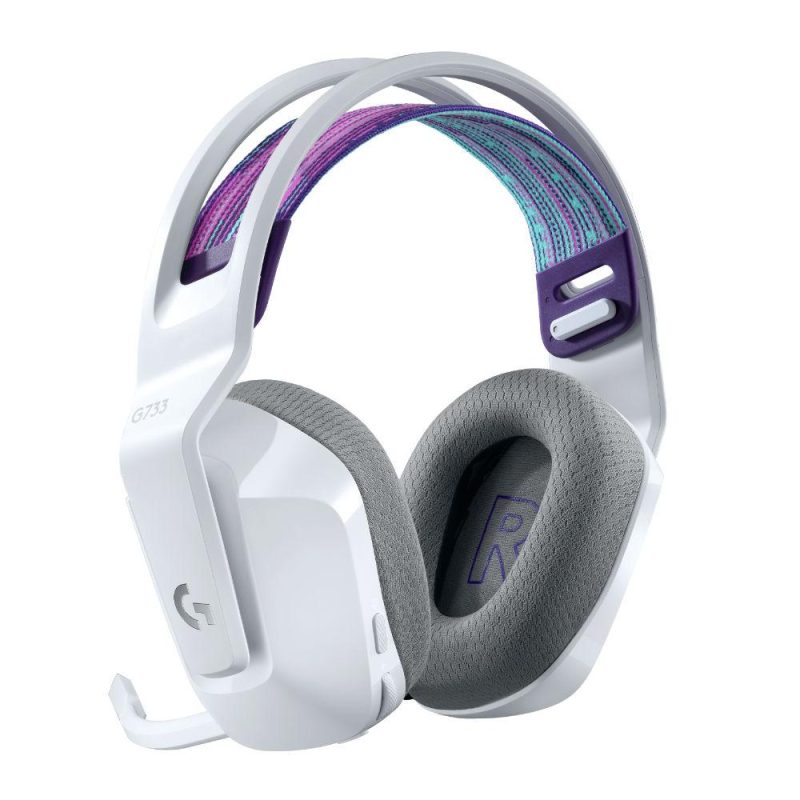 Геймърски слушалки Logitech G733 Lightspeed Wireless RGB, Микрофон, Бели - Image 3