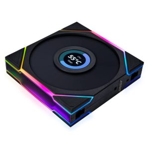 Комплект 3 броя Вентилатор Lian Li UNI FAN TL Reverse LCD 120mm - Black - Image 4