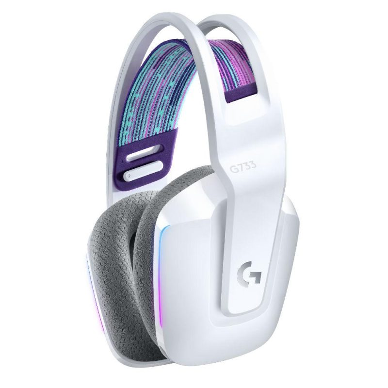 Геймърски слушалки Logitech G733 Lightspeed Wireless RGB, Микрофон, Бели - Image 2