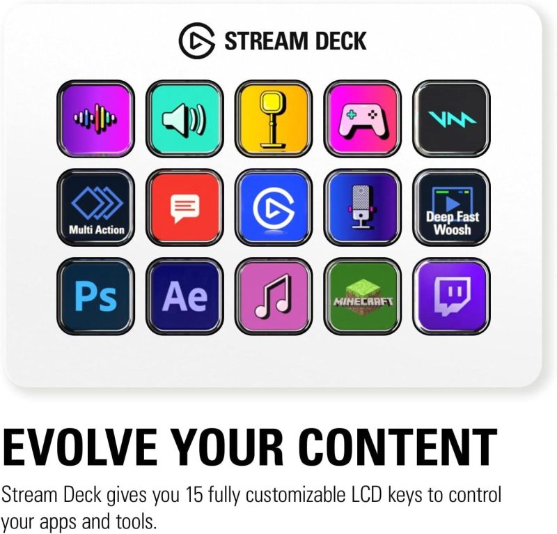 Контролер Elgato Stream Deck MK.2 - 15 Customizable LCD Keys White - Image 2
