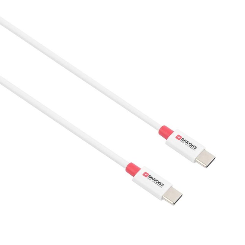 Кабел Skross, USB-C - USB-C 2.0 мъжко, 1.20 м, Бял - Image 2