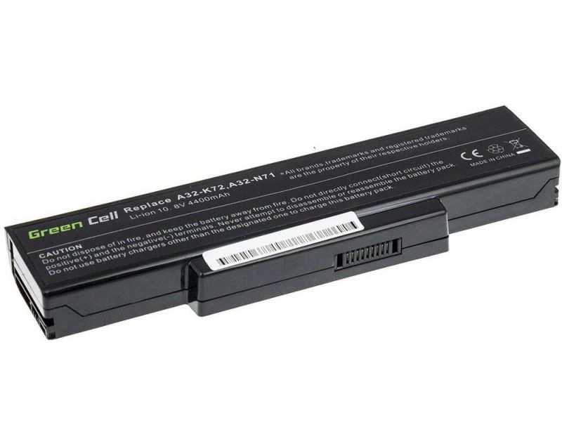Батерия  за лаптоп GREEN CELL, Asus N71 K72 K72J K72F K73SV N71 N73 N73S N73SV X73S, 10.8V, 4400mAh - Image 2