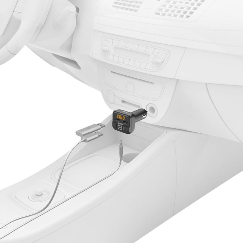 FM Трансмитер HAMA AUX-IN, USB-IN, MP3, Черен, 14163 - Image 3