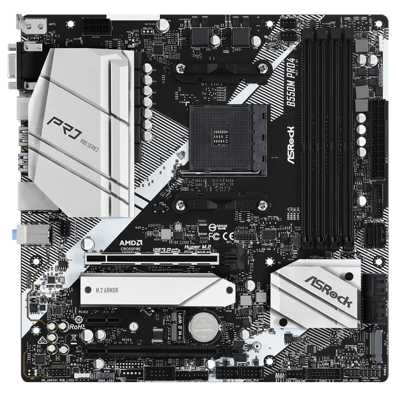 Дънна платка ASRock B550M Pro4, AM4