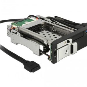 Вътрешно чекмедже Delock 5.25″, За 1 x 2.5″ + 1 x 3.5″ SATA HDD + 2 x USB 3.0 ports