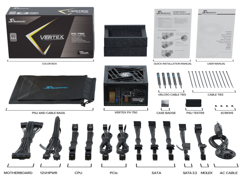 Захранващ блок Seasonic VERTEX PX-750, 750W, 80+ Platinum - Image 7