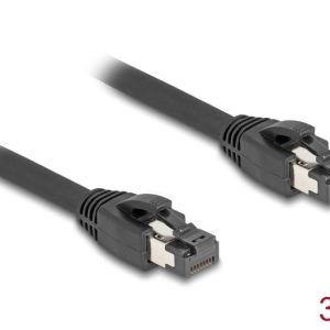 Мрежови кабел Delock, Cat.8.1 S/FTP, 3 m, Дo 40 Gbps, Черен - Image 2
