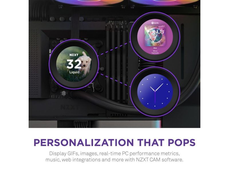 Охладител за процесор NZXT Kraken Elite 360 RGB Black, LCD Display - Image 5
