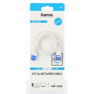 Мрежов кабел HAMA Flexi-Slim, U/UTP CAT 6a, 10 Gbit/s, RJ-45 - RJ45, 0.75 m, Бял - Image 2