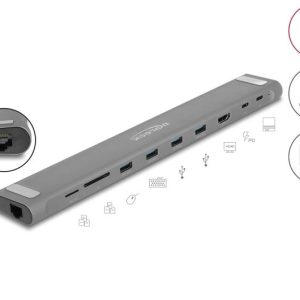 Докинг станция Delock Type-C, 4K - HDMI, USB 3.2 Gen 1, LAN, SD, PD 3.0 - Image 3