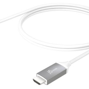 Кабел j5create JCC153G, USB-C мъжко - HDMI мъжко, 1.8 m, Бял - Image 2