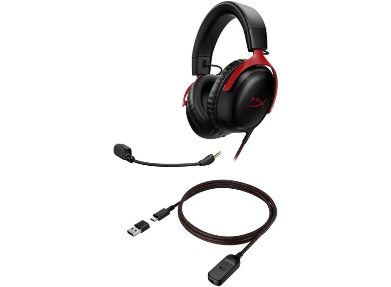 Геймърски слушалки HyperX Cloud III, Микрофон, Черно/Червено - Image 6