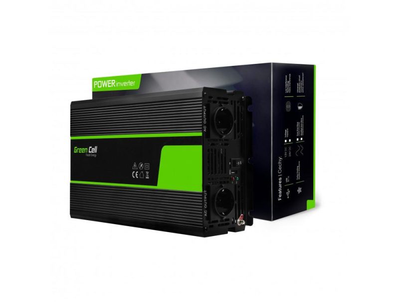 Инвертор GREEN CELL, 12/220V, DC/AC, 2000W/4000W, Чиста синусоида - Image 2