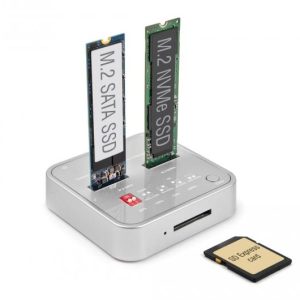 Докинг станция Delock 1 x M.2 NVMe SSD, 1 x M.2 SATA SSD, SD Express Card Reader, Клониране - Image 4