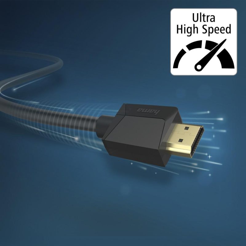 Кабел HAMA 205243, HDMI мъжко - HDMI мъжко, 8K, 48GB/s, Ethernet , 3 м, Позл. конектори, Черен - Image 6