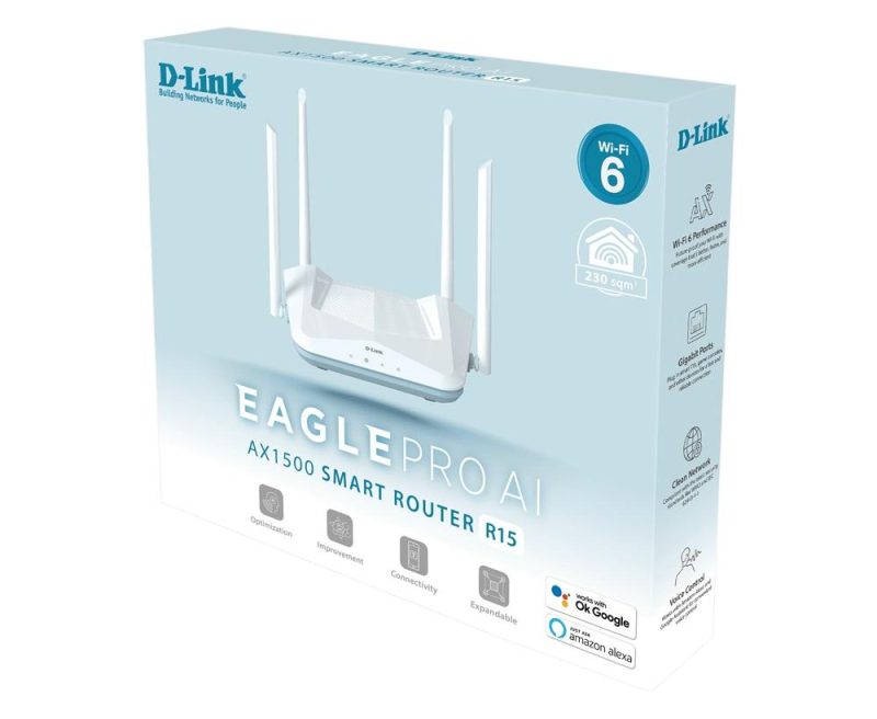 Безжичен рутер D-Link R15, AX1500 Wi-Fi 6,  AI-based Mesh - Image 4