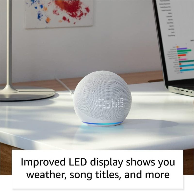 Преносима смарт тонколона Amazon Echo Dot 5 (5th Gen), Alexa, Часовник, Синя - Image 4