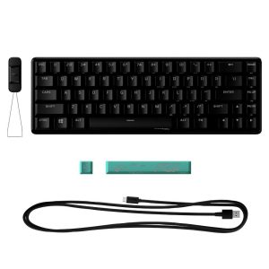Геймърскa механична клавиатура HyperX Alloy Origins 65, HyperX Aqua суичове, Черен - Image 5