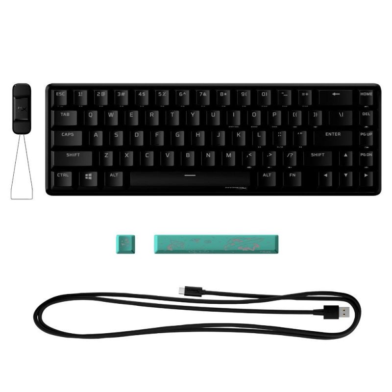 Геймърскa механична клавиатура HyperX Alloy Origins 65, HyperX Aqua суичове, Черен - Image 5