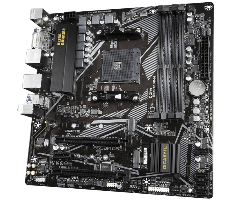 Дънна платка GIGABYTE B550M DS3H, Socket AM4, 4 x DDR4 - Image 2