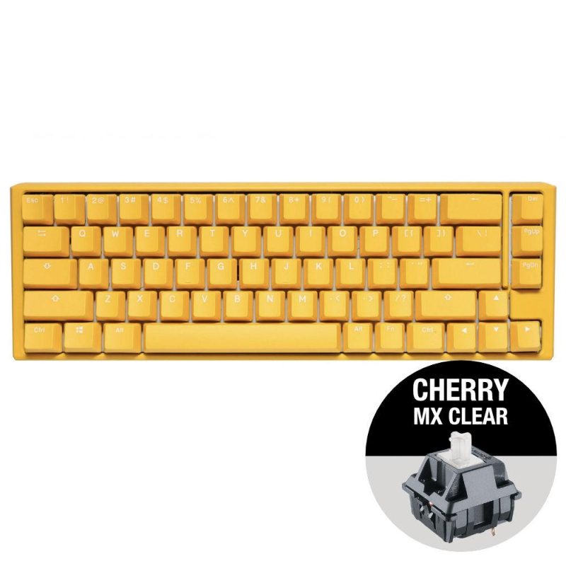 Геймърскa механична клавиатура Ducky One 3 Yellow SF 65, Cherry MX Clear суичове - Image 2