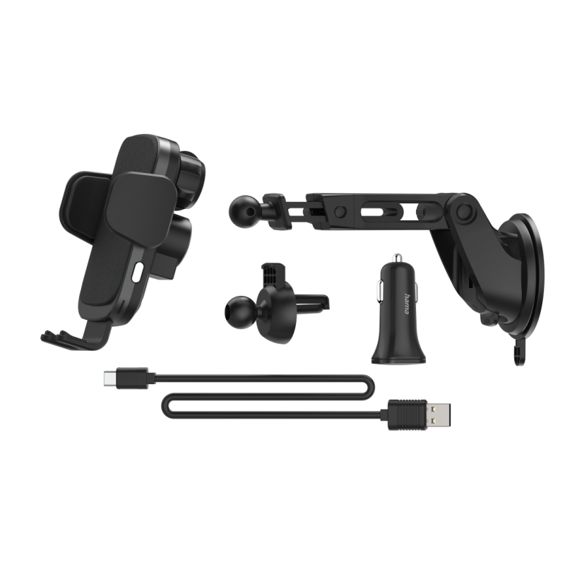 Безжично зарядно и стойка за кола HAMA FC10 Motion, 10W, Qi, Черен - Image 3