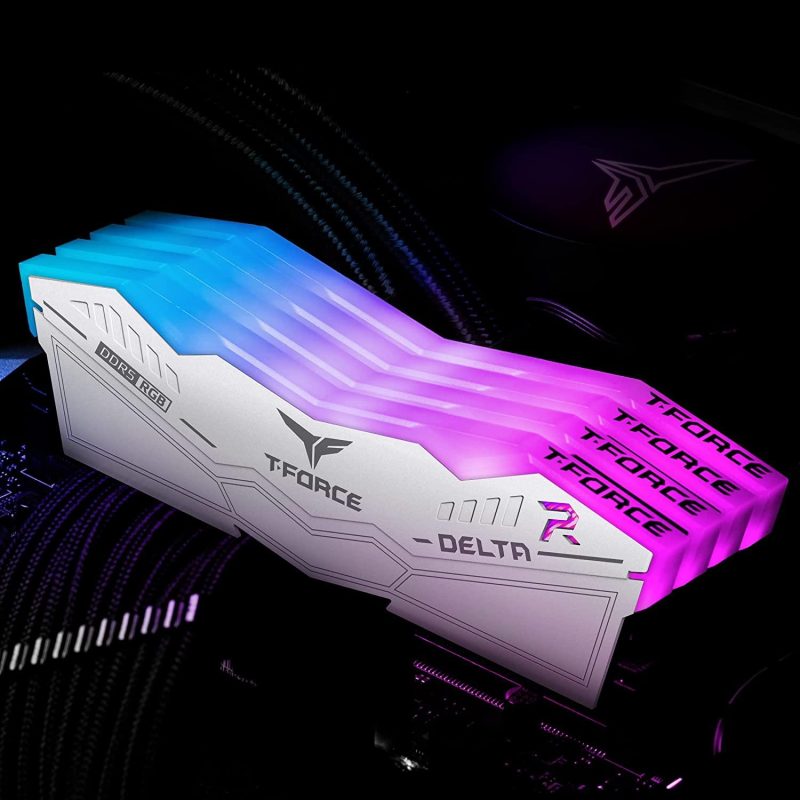 Памет Team Group T-Force Delta RGB White DDR5 32GB (2x16GB) 6000MHz CL38 - Image 4