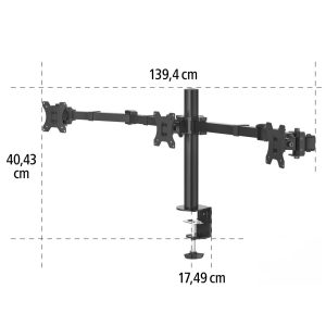 Стойка за монитор HAMA, 3 монитора, 13" - 27", 118495 - Image 14