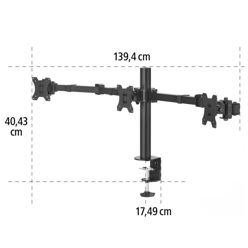 Стойка за монитор HAMA, 3 монитора, 13" - 27", 118495 - Image 14