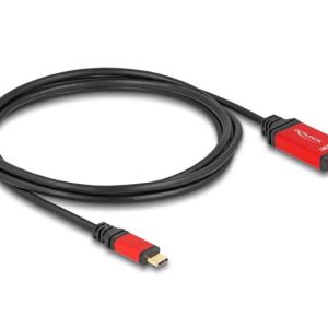 Кабел Delock USB-C - HDMI, 2m, Червен
