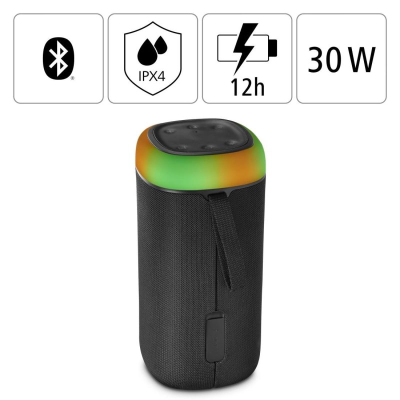 Блутут колонка HAMA Shine 2.0, 30W, LED, Защита от вода, Черна, 188228 - Image 6