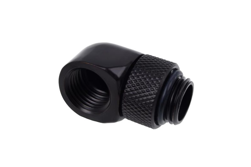 Въртящ се L-конектор Alphacool Eiszapfen, G1/4 AG auf G1/4 IG, Черен мат - Image 2
