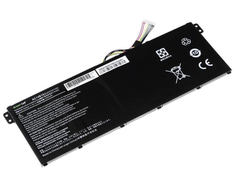 Батерия  за лаптоп GREEN CELL,  Acer Aspire E 11 ES1-111M ES1-131 E 15 ES1-512 Chromebook 11 CB3-111 13 CB5-311 AC14B3K, 11.4V, 2200mAh - Image 2
