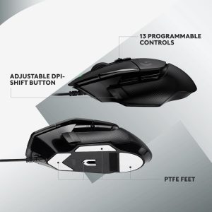 Геймърска мишка Logitech, G502 X, Оптична,  Жична, USB, Черна - Image 4