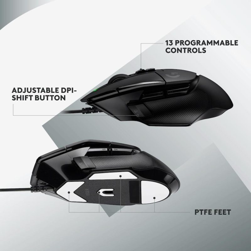Геймърска мишка Logitech, G502 X, Оптична,  Жична, USB, Черна - Image 4