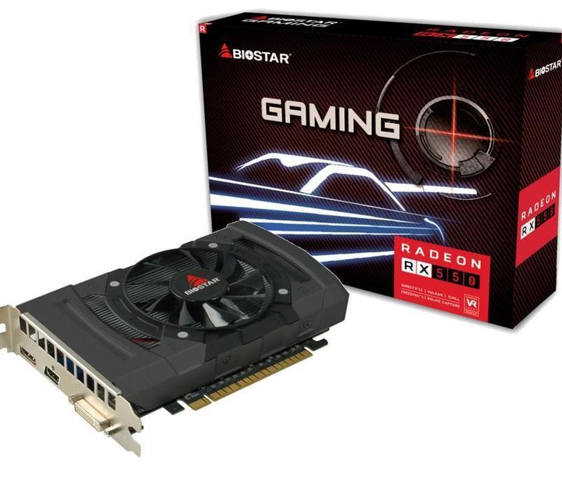 Видео карта BIOSTAR Radeon RX550, 4GB, GDDR5, 128 bit, DVI-I, HDMI, DisplayPort, PCI Express 3.0 x16