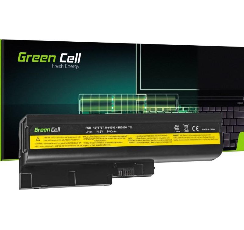 Батерия  за лаптоп GREEN CELL, IBM Lenovo ThinkPad T60 T61 R60 R61, 10.8V, 4400mAh