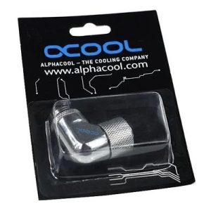 Компресионен фитинг Alphacool, 13/10 - G1/4, 90°, Въртящ се, Хром - Image 4