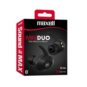 Блутут слушалки Maxell MINI DUO, True Wireless, Bluetooth 5.0, Черни - Image 3