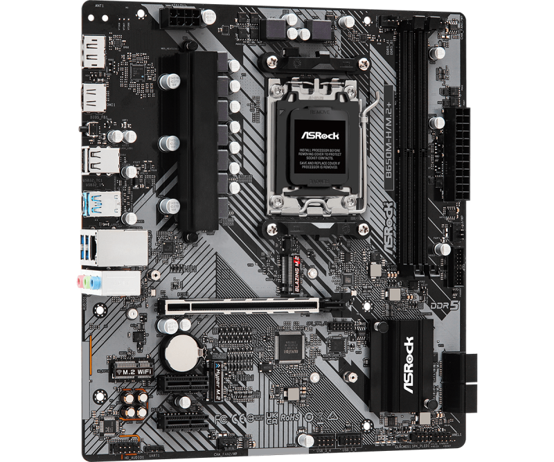 Дънна платка ASROCK B650M-H/M.2+, Socket AM5, 2xDDR5 - Image 2