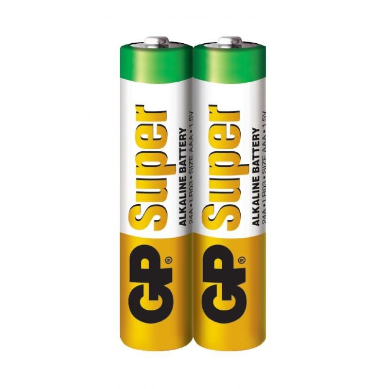 Алкална батерия GP SUPER LR03 AAA, 2 бр. в опаковка / shrink, 1.5V, GP24A