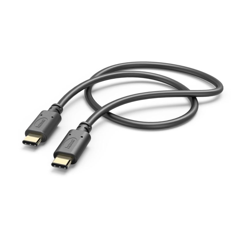 Кабел HAMA USB-C мъжко– USB-C мъжко, 1.5м,480Mb/s, позл.конектори, черен - Image 2