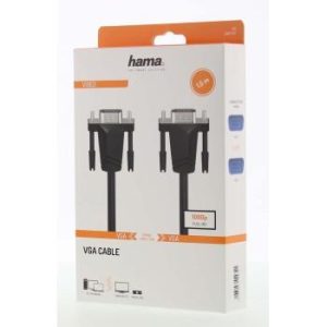 Кабел за монитор HAMA 200707, VGA мъжко - VGA мъжко, 1.50 м, Екраниран, Черен - Image 2