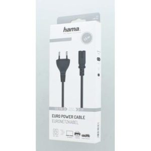 Захранващ кабел HAMA 200732, Euro-plug, 2pin(IEC C7) женско, 1.5 m, Черен - Image 2