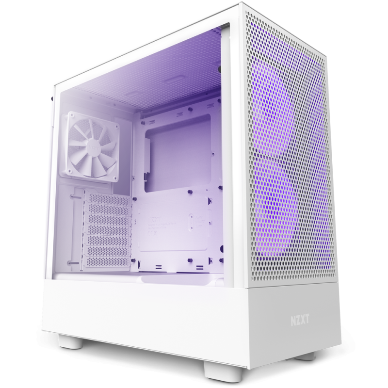 Кутия NZXT H5 Flow RGB Matte White, Mid-Tower