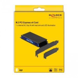 Карта за разширение на слотове Delock, PCI Express x4 към 1 x internal NVMe M.2 Key M, RGB LED, Low Profile - Image 6