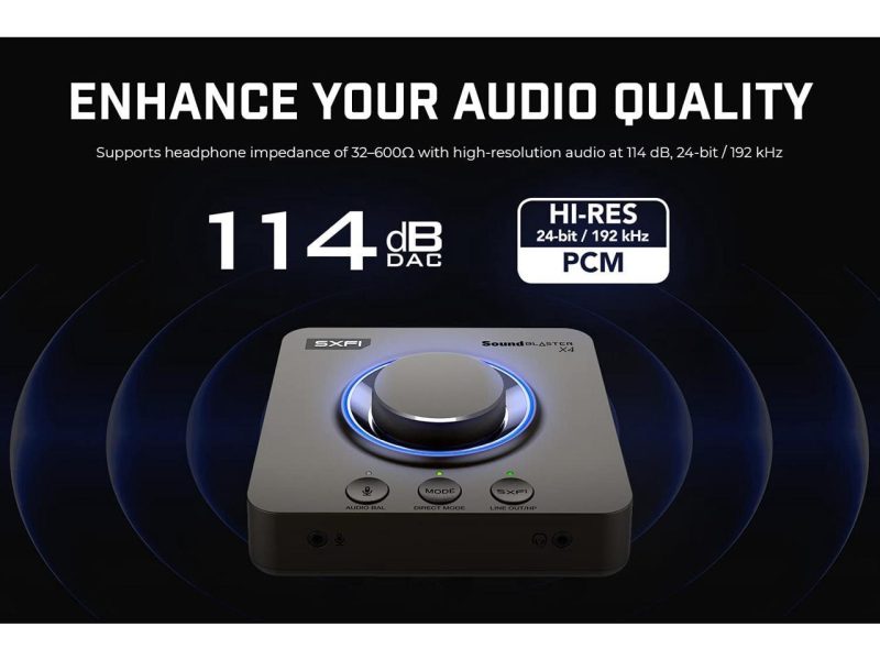 Външна звукова карта Creative Sound Blaster X4, USB-C, DAC, Super X-FI, TOSLINK - Image 3