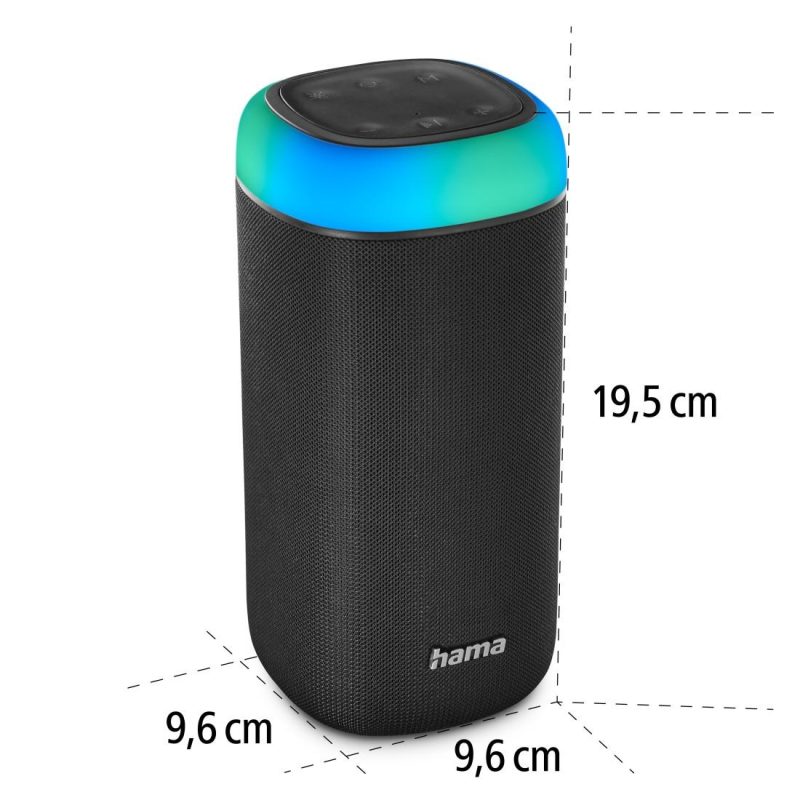Блутут колонка HAMA Shine 2.0, 30W, LED, Защита от вода, Черна, 188228 - Image 8