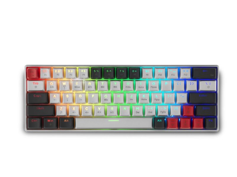 Геймърска безжична клавиатура Spartan Gear Pegasus 2 RGB White/Grey - Image 2